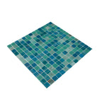 Lagoon Blue Mixed Squares Glass Tile | Tile Club