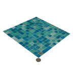 Lagoon Blue Mixed Squares Glass Tile | Tile Club