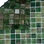 Green & Brown Mixed Squares Glass Tile | Tile Club