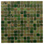 Green & Brown Mixed Squares Glass Tile | Tile Club