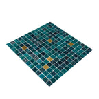 Starry Night Teal Mixed Squares Glass Tile | Tile Club