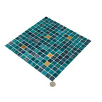 Starry Night Teal Mixed Squares Glass Tile | Tile Club
