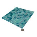 Koi Pond Blue Mixed Squares Glass Tile | Tile Club