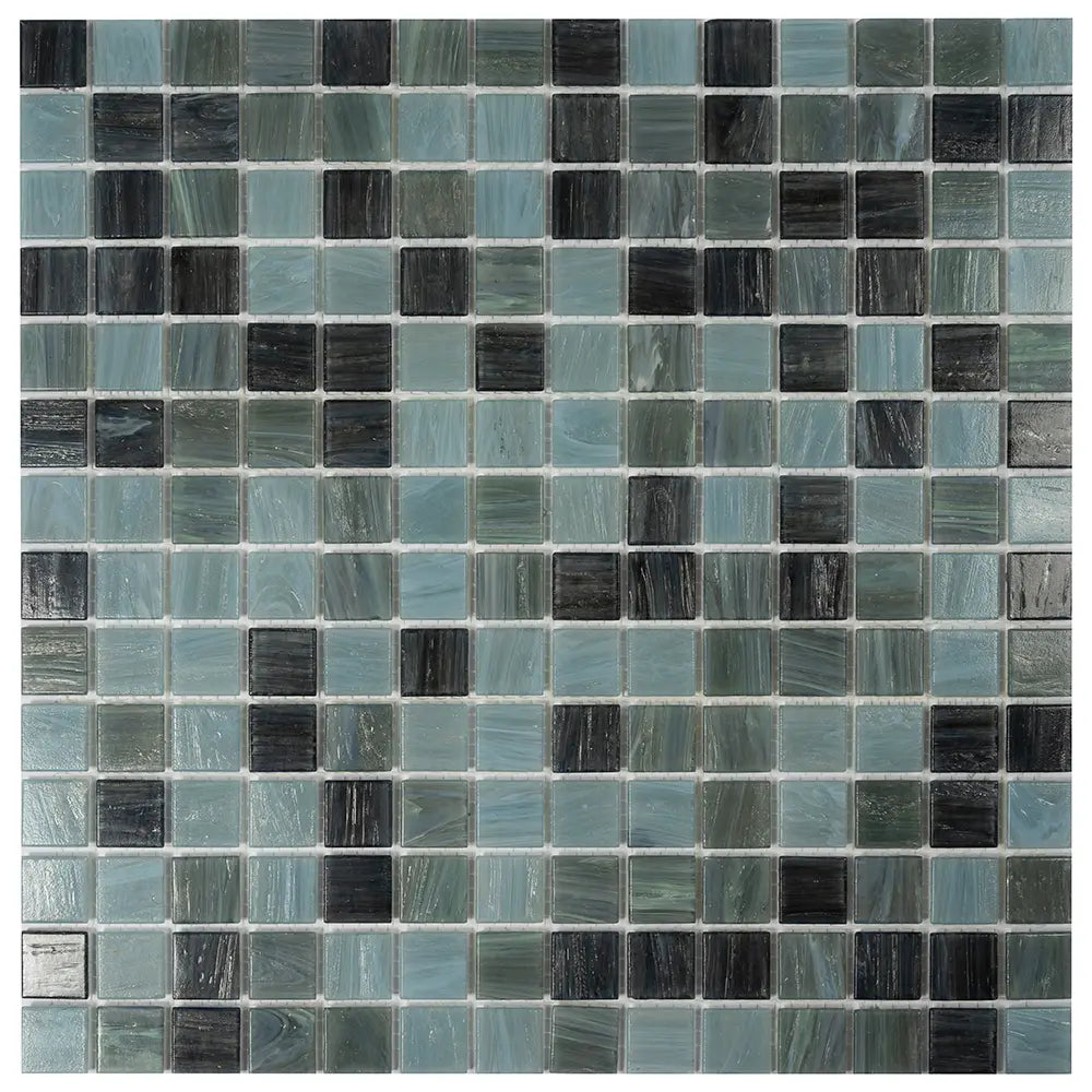 Dusty Grey Mixed Squares Glass Tile | Tile Club