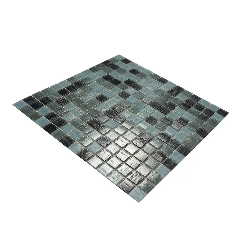 Dusty Grey Mixed Squares Glass Tile | Tile Club