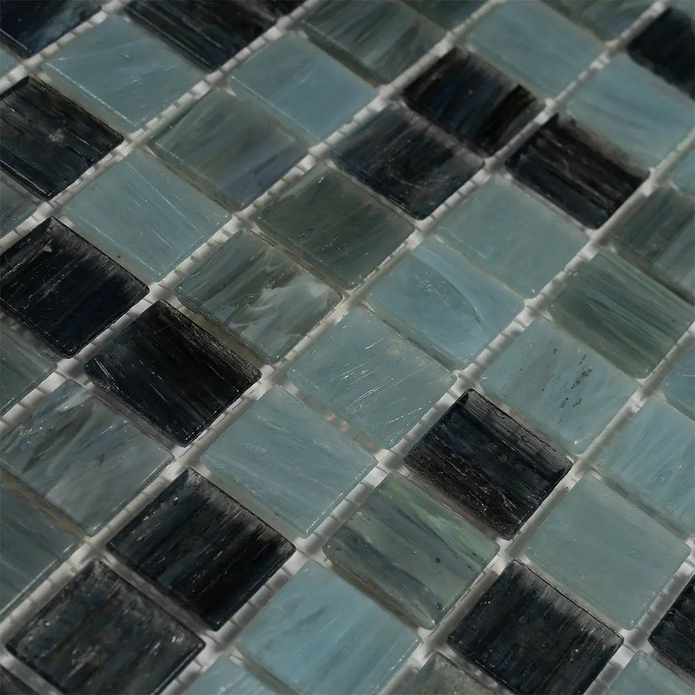 Dusty Grey Mixed Squares Glass Tile | Tile Club