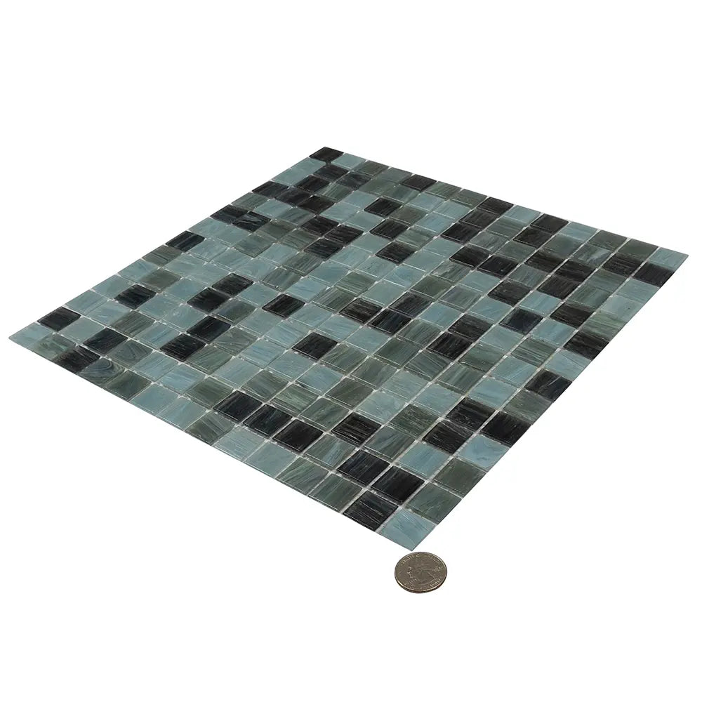 Dusty Grey Mixed Squares Glass Tile | Tile Club