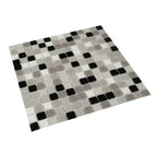 Checkered Black and White Mixed Squares Glass Tile