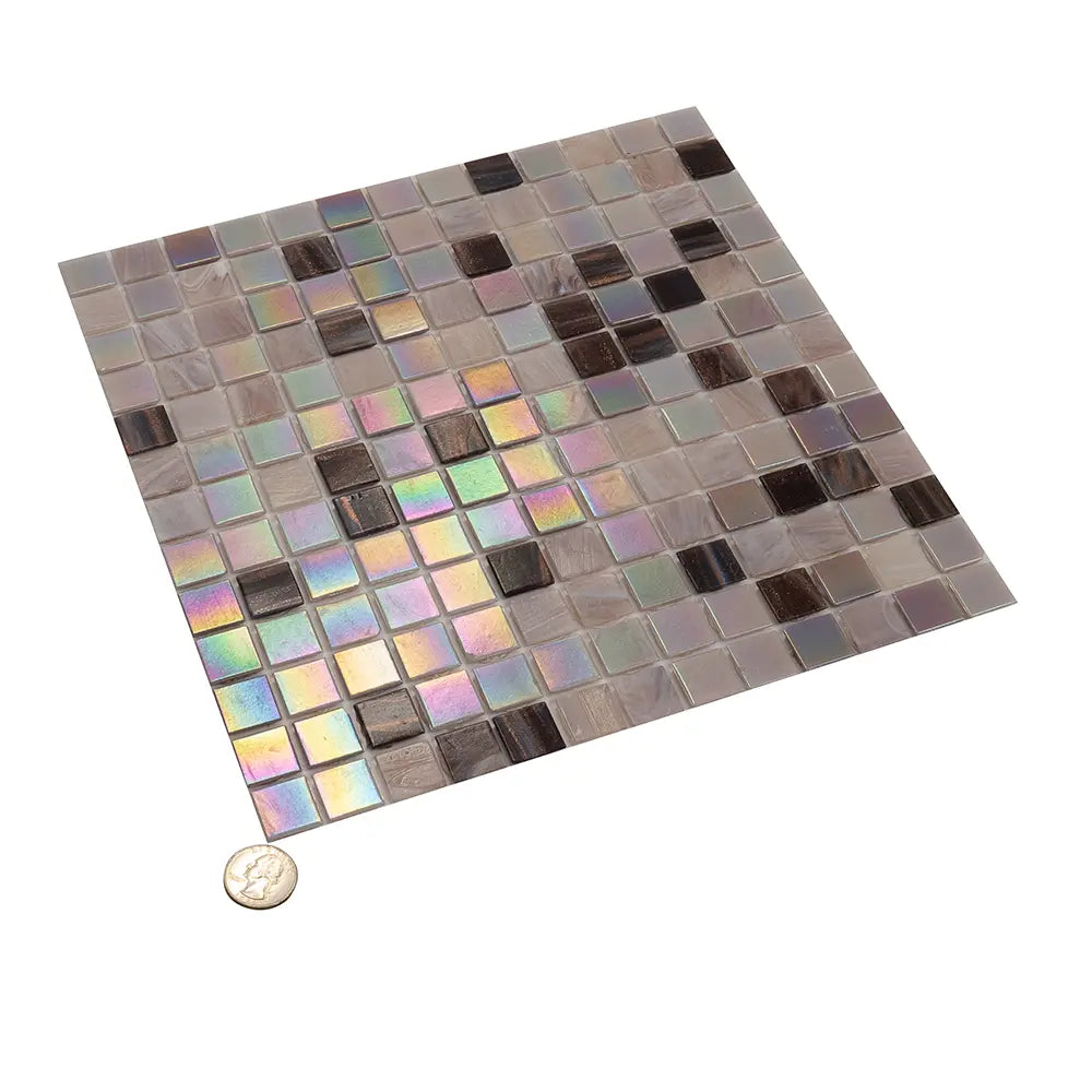 Peony Lavender Mixed Squares Glass Tile | Tile Club
