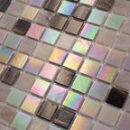 Peony Lavender Mixed Squares Glass Tile | Tile Club