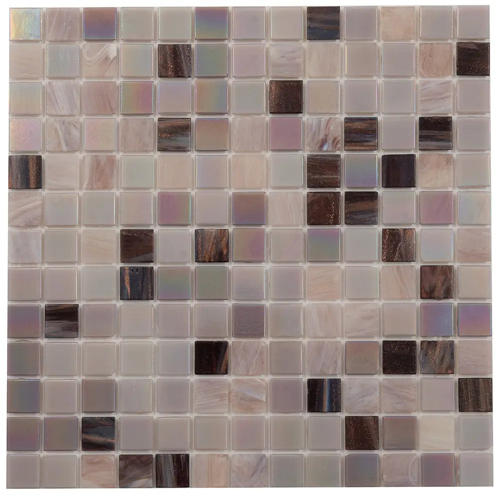 Peony Lavender Mixed Squares Glass Tile | Tile Club