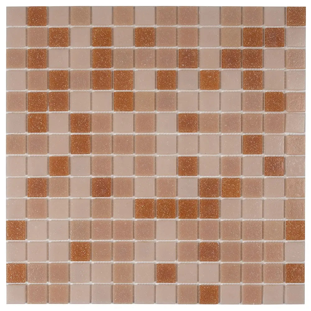 Soft Rose Mixed Squares Glass Tile | Tile Club