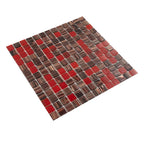 Queen of Hearts Red Mixed Squares Glass Tile | Tile Club
