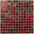 Queen of Hearts Red Mixed Squares Glass Tile | Tile Club