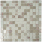 Aspen Snow White Mixed Squares Glass Tile | Tile Club
