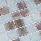 Boho Brown and White Mixed Squares Glass Tile | Tile Club