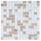 Boho Brown and White Mixed Squares Glass Tile | Tile Club