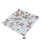 Boho Brown and White Mixed Squares Glass Tile | Tile Club