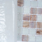Boho Brown and White Mixed Squares Glass Tile | Tile Club