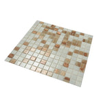 Boho Brown and White Mixed Squares Glass Tile | Tile Club
