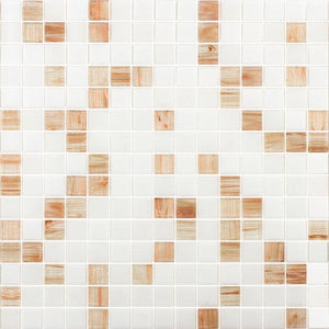 Boho Brown and White Mixed Squares Glass Tile Sample