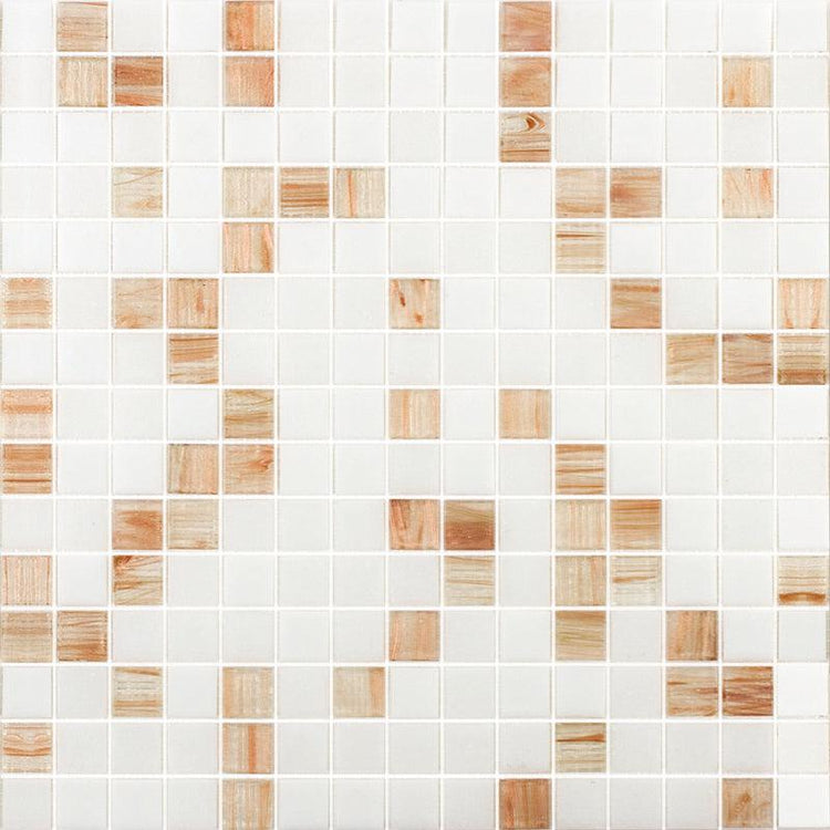Boho Brown and White Mixed Squares Glass Tile Sample