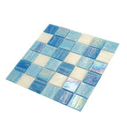 Waikiki Beach Blue 2" Mixed Squares Glass Tile | Tile Club