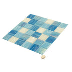 Waikiki Beach Blue 2" Mixed Squares Glass Tile | Tile Club