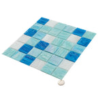 Aquamarine Blue 2" Mixed Squares Glass Tile | Tile Club