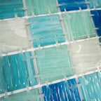 Aquamarine Blue 2" Mixed Squares Glass Tile | Tile Club
