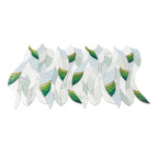 Botanical Waves Green Glass and Marble Mosaic Tile | Tile Club