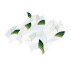 Botanical Waves Green Glass and Marble Mosaic Tile | Tile Club
