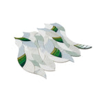 Botanical Waves Green Glass and Marble Mosaic Tile | Tile Club