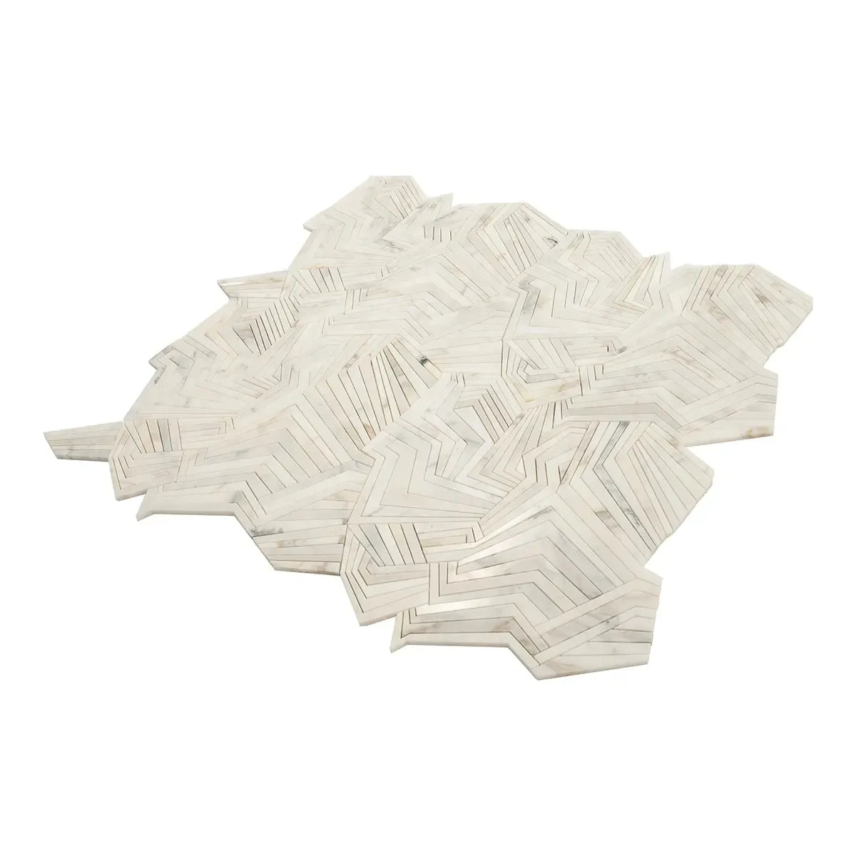 Angular Calacatta Gold Marble Mosaic Tile | Tile Club