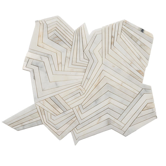 Angular Calacatta Gold Marble Mosaic Tile | Tile Club