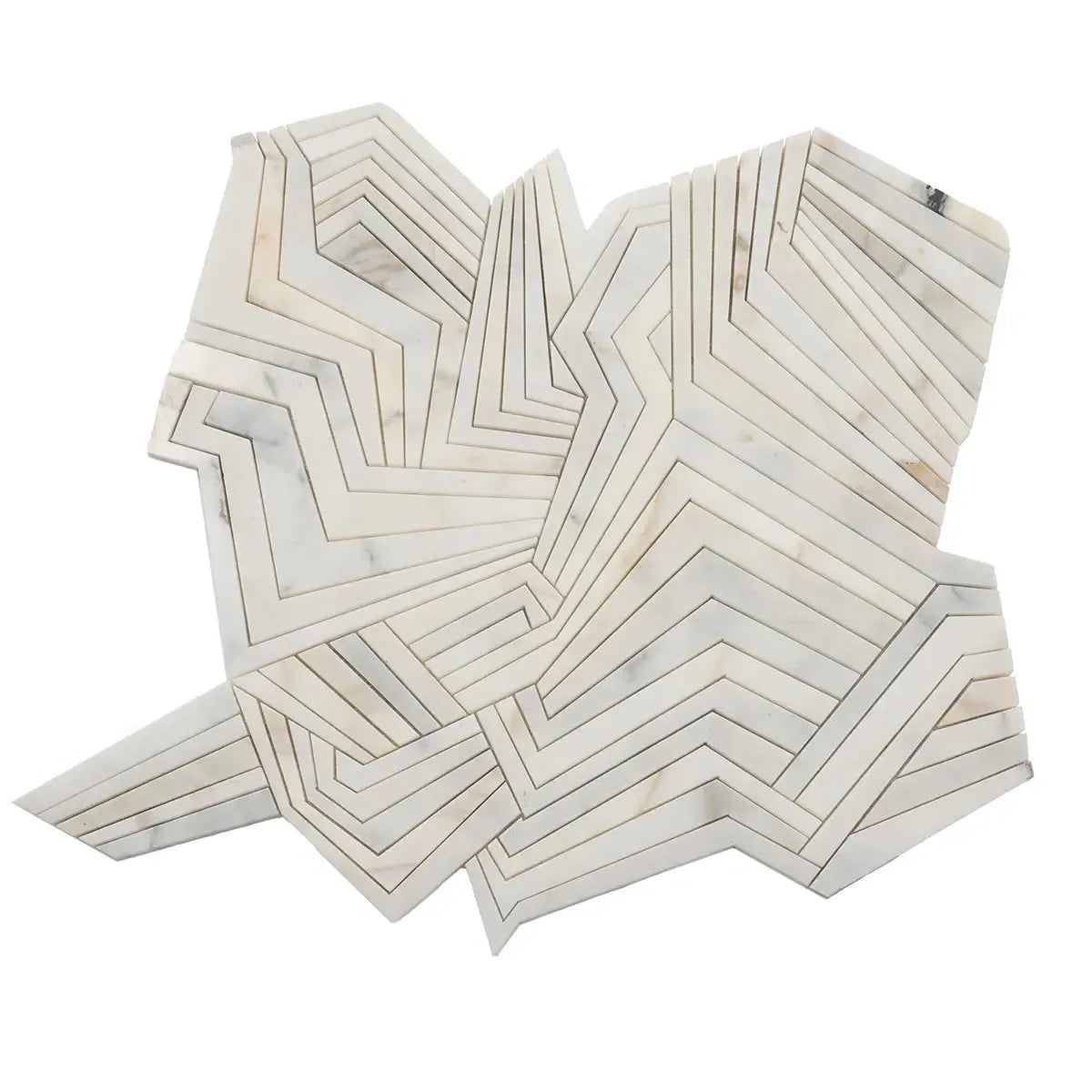 Angular Calacatta Gold Marble Mosaic Tile | Tile Club