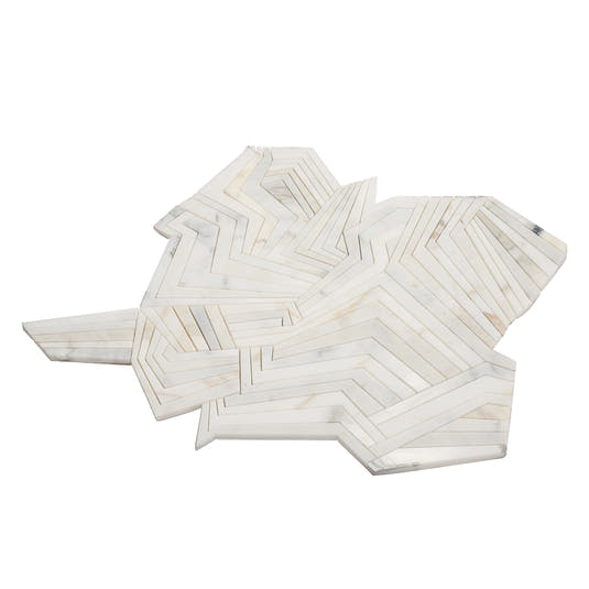 Angular Calacatta Gold Marble Mosaic Tile | Tile Club