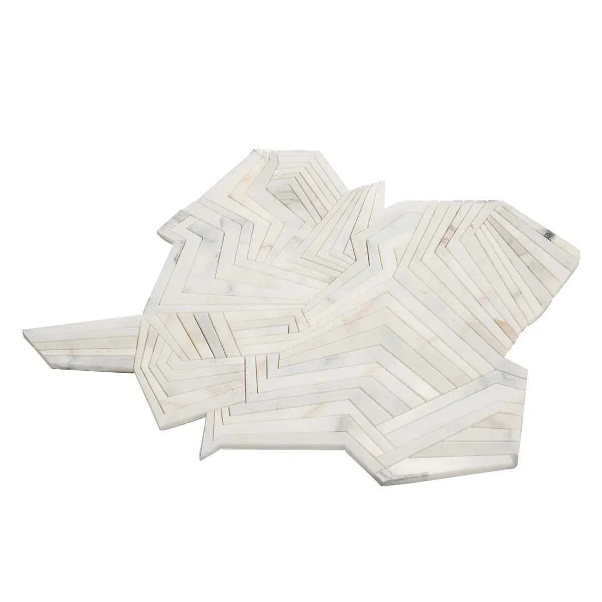 Angular Calacatta Gold Marble Mosaic Tile | Tile Club