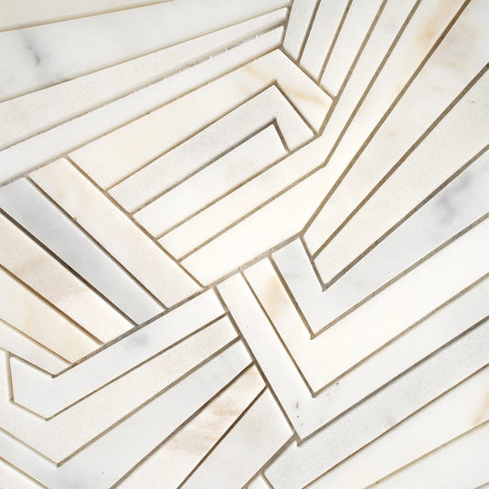 Angular Calacatta Gold Marble Mosaic Tile | Tile Club