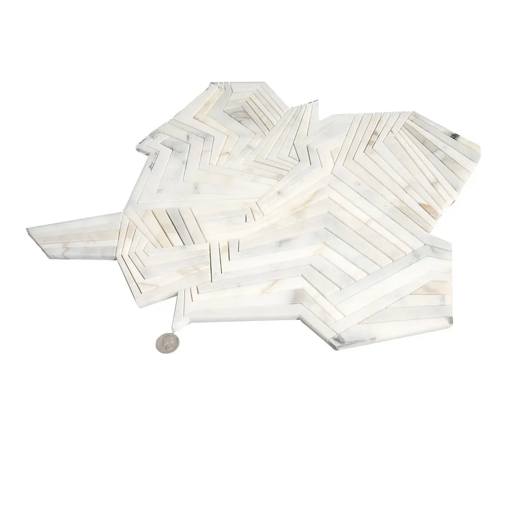 Angular Calacatta Gold Marble Mosaic Tile | Tile Club