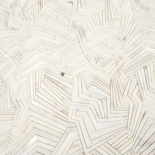 Angular Calacatta Gold Marble Mosaic Tile | Tile Club