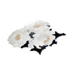 Peonia Flower Black and White Marble Waterjet Mosaic Tile | Tile Club