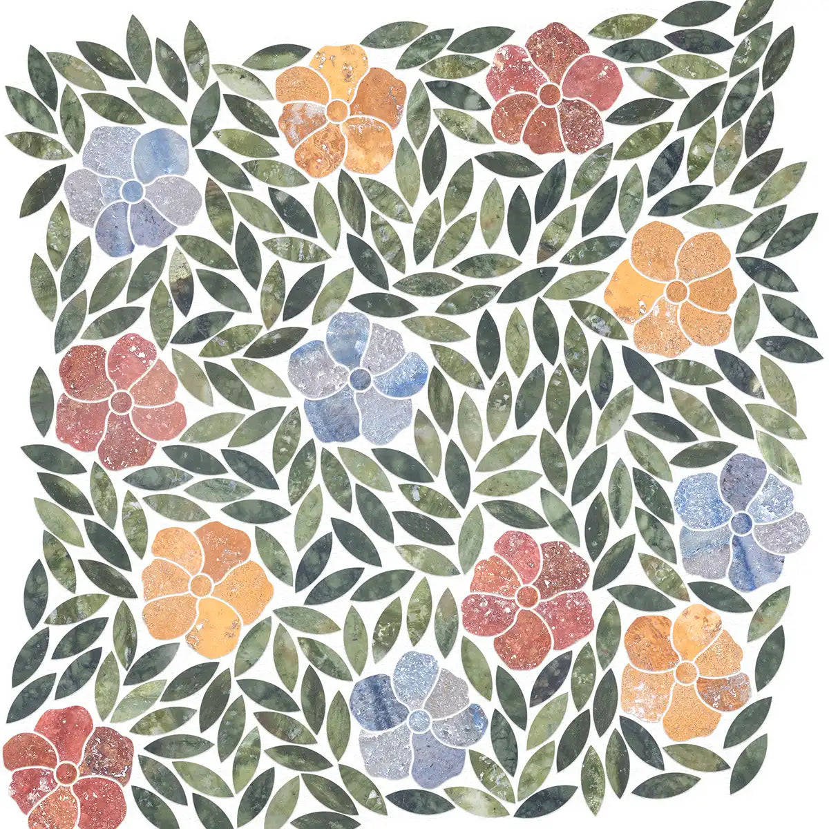 Hawaiian Rose Colorful Marble Mosaic Tile | Tile Club