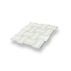 Thassos And Azul Cielo Tight Joint Basket Weave Marble Mosaic Tile | Tile Club