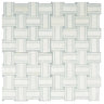 Thassos And Azul Cielo Large Basket Weave Marble Mosaic Tile