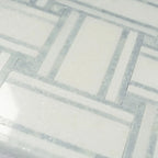 Thassos And Azul Cielo Large Basket Weave Marble Mosaic Tile | Tile Club