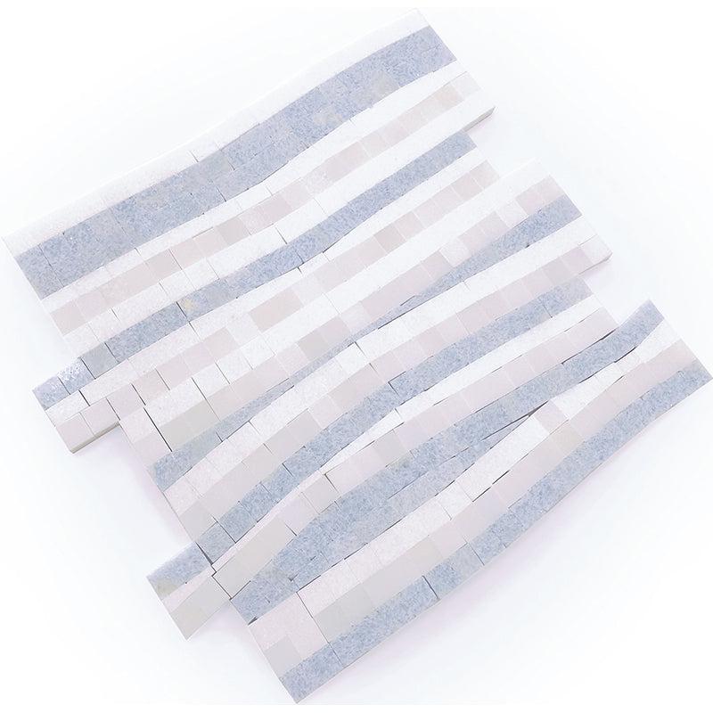Mosaic Tile Sheet with Azul Cielo and Thassos Marble for a Blue and White tile Pattern