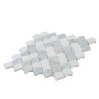 Azul Cielo Thassos And Carrara Mini Scale Marble Mosaic Tile | Tile Club