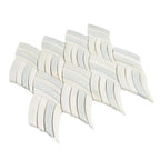 Sail Azul Cielo Etched and Imperial White Marble Mosaic Tile | Tile Club