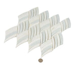 Sail Azul Cielo Etched and Imperial White Marble Mosaic Tile | Tile Club